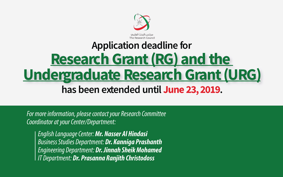 Research Grant (RG) and the Undergraduate Research Grant (URG